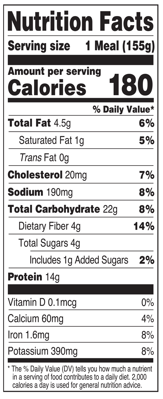 nutrition label